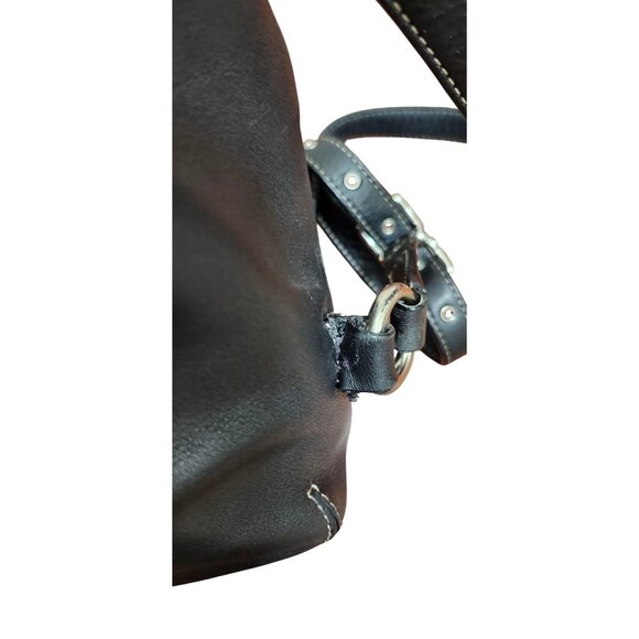 Vintage Coach Leather Drawstring Backpack Black Full Grain Leather - Picture 10 of 15